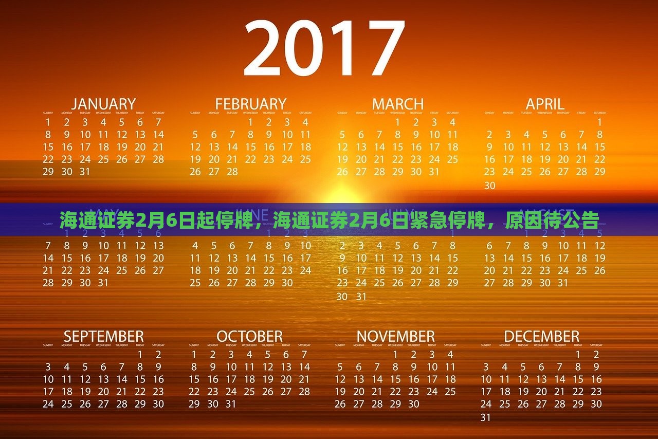 海通证券2月6日起停牌，海通证券2月6日紧急停牌，原因待公告，海通证券2月6日起紧急停牌，原因待公告揭晓