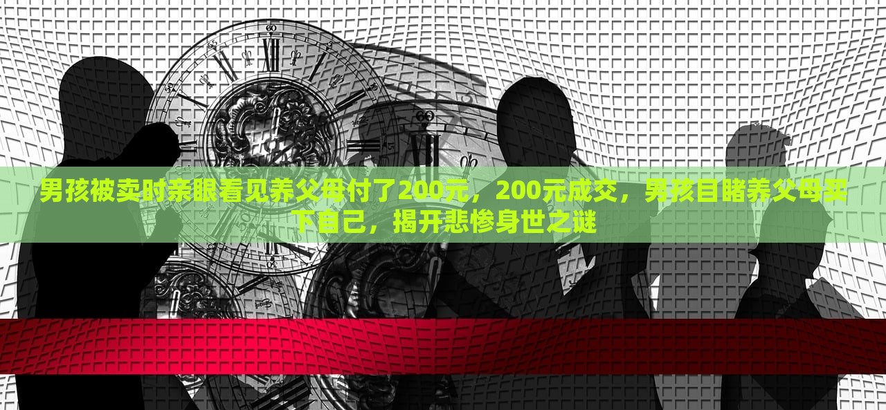 男孩被卖时亲眼看见养父母付了200元，200元成交，男孩目睹养父母买下自己，揭开悲惨身世之谜，男孩目睹养父母以200元成交买下自己，揭开悲惨身世之谜